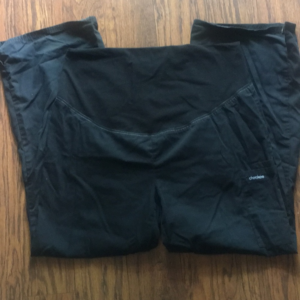 Black maternity scrub pants